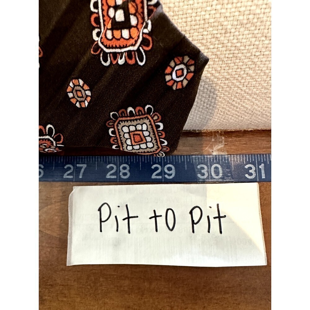 Apt 9 Woman's Vintage Y2K Top Size‎ 2X Brown Short Sleeve Ruffle Crinkle 2000s - Picture 9 of 15